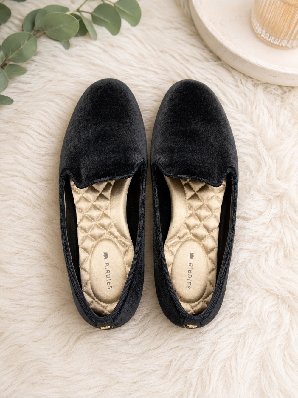 Birdies The Starling Black Velvet Loafers Flats Size 6.5 $130 retail
